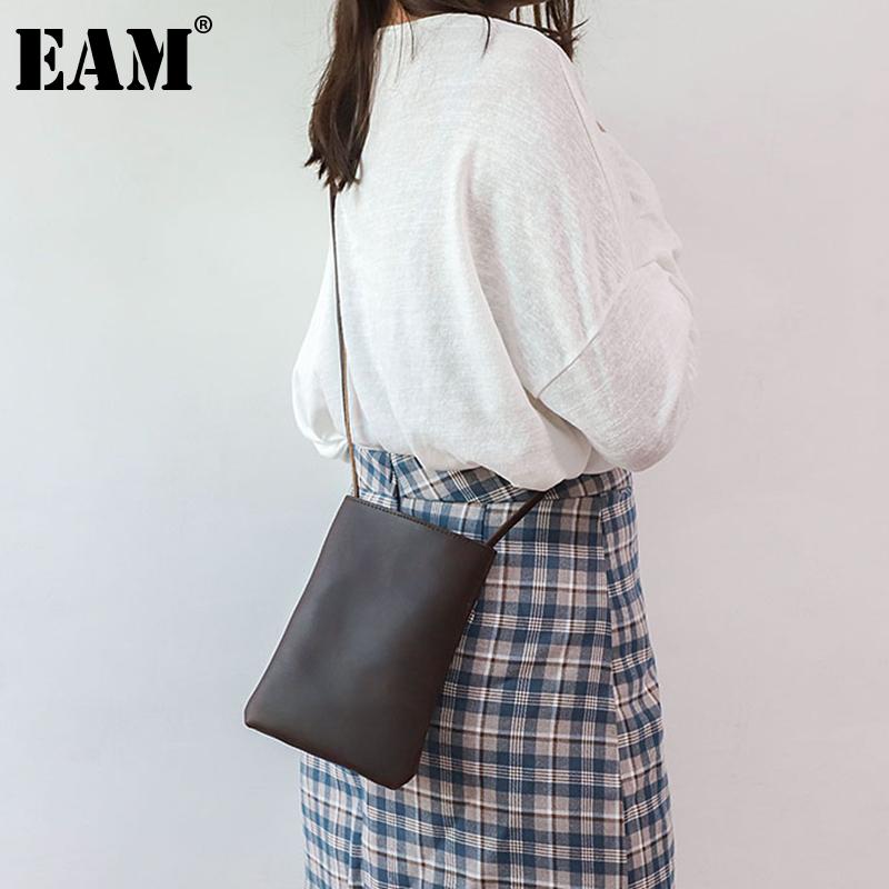 

[EAM] Women Early Spring New Vintage Mini Phone Bag PU Leather Personality All-match Crossbody Bag Fashion Tide 2021 18A1875, Black