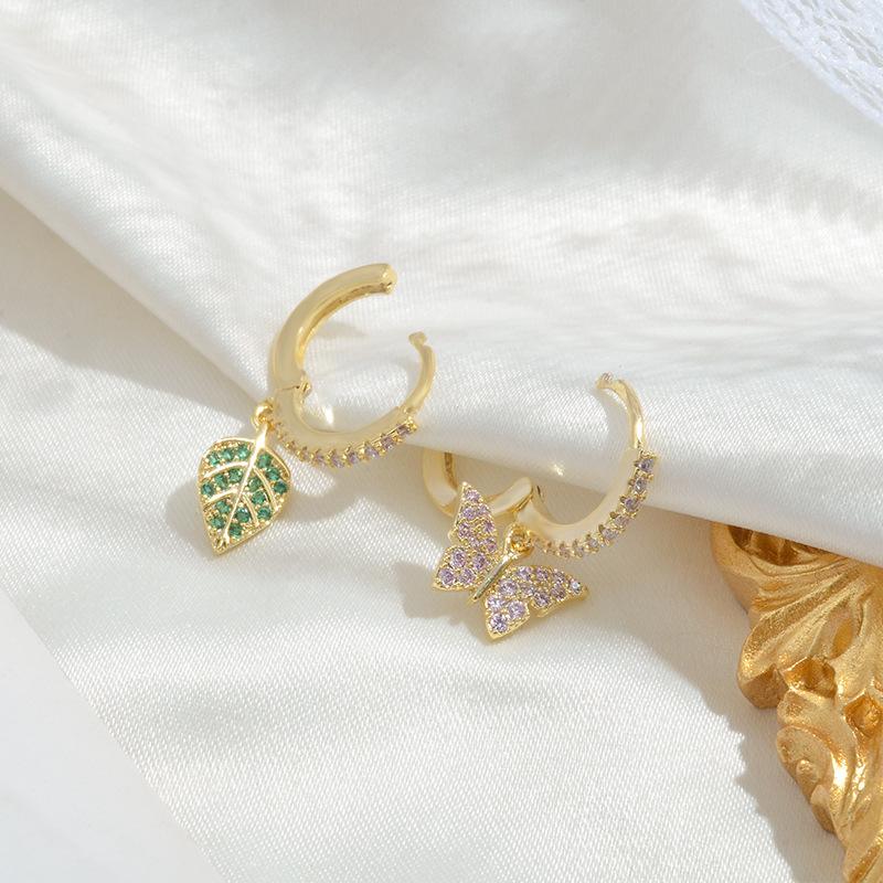 

Stud Wholesale Zircon Earrings XINGX Butterfly Fashion Drop Jewelry, Golden;silver