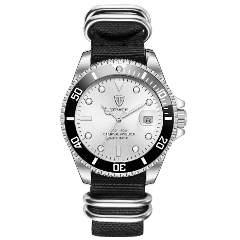 

Wristwatches Extrordinary Temperament Tevice T801 Nylon Strap Automatic Mechanical 43mm Mens Watch Powerful Luminous