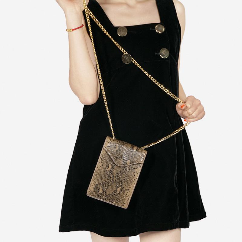 

YourSeason Fashion Serpentine 2021 Ladies Messenger Bag Snake Pattern Mobile Phone Shoulder Women Mini Bags PU Leather, Black