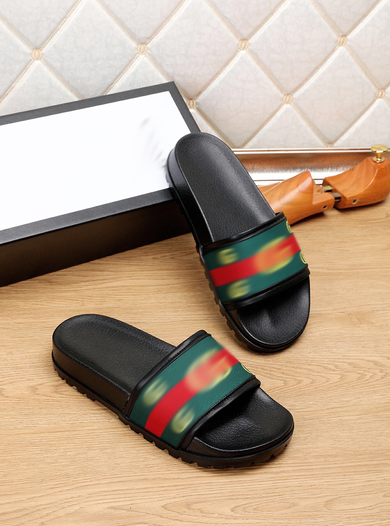 

Paris Fashion Sliders Mens Summer Sandals Beach Slippers Men Flip Flops Loafers Black White Red Slides Chaussures Shoes With box size 39-45 -N176