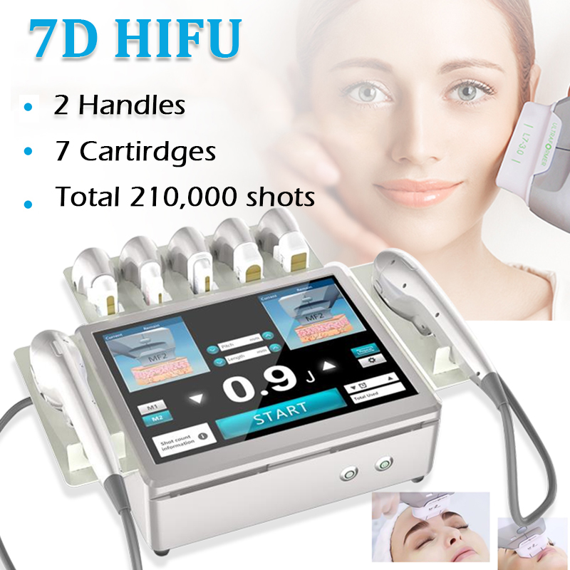 

Lastest 7D HIFU 2 handle machine wrinkle removal face lifting body slimming beauty equipment logo customization user manual