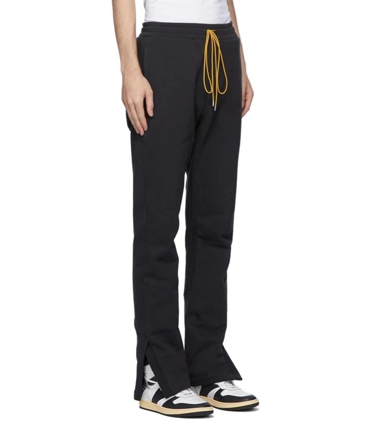 

RHUDE Black Washed Drawstring Pants Men Women Rhude High Quality Pants Metal Zipper Inside Tag Trousers G0AH