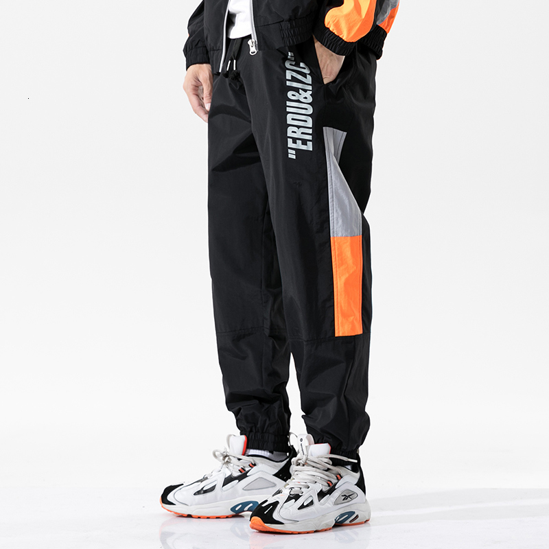 

2021 New Streetwear Men's Pockets Cargo Harem Hip Hop Casual Male Track Joggers Trousers Fashion Harajuku Men Pants Cebh Dfxg, Black blue