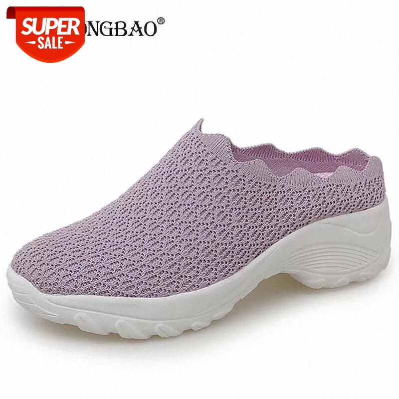 

New Summer Women Slippers Casual Soft Comfortable Mesh Flat Half Sandals Slippers Ladies Beach Outdoor Women Flip Flops Size 42 #Tl0q, Black