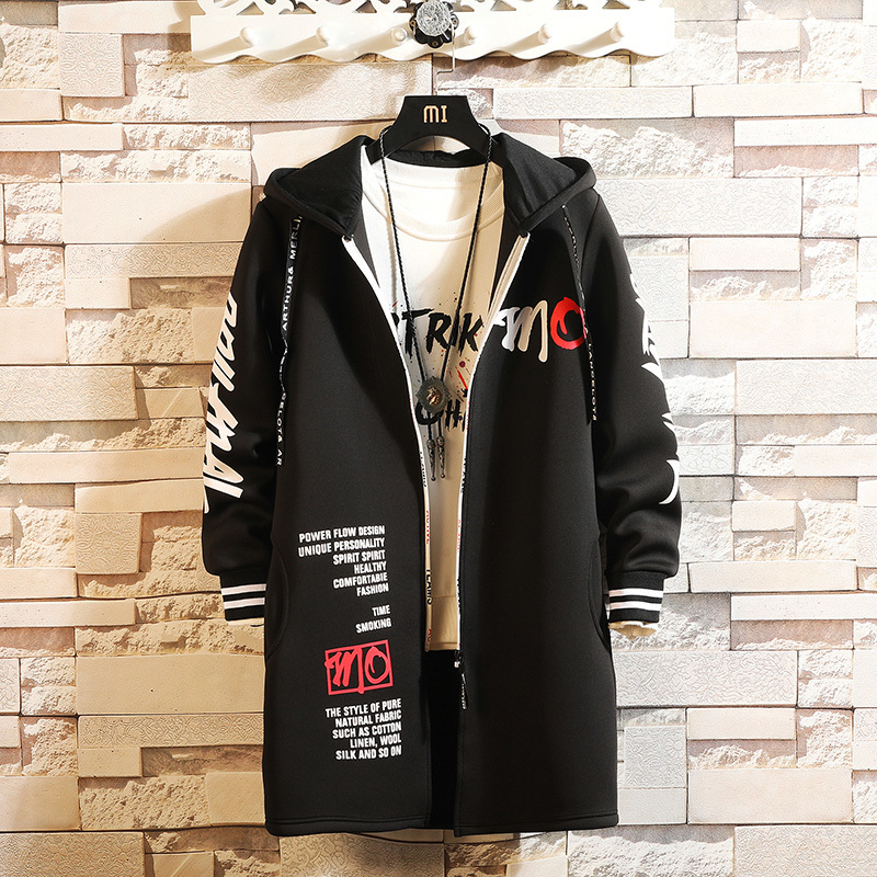 

2021 New Fashion Trenchs Autumn Man Oversize Long Coat Casual Windbreakers Jacket for Men Men's Clothing Streetwear 2jjj, Black