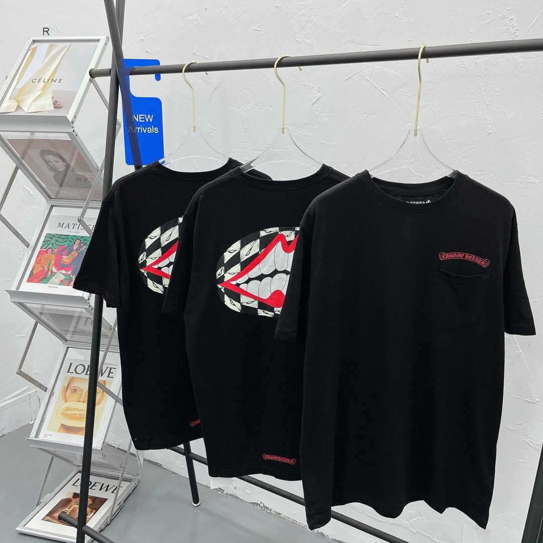 

2021 summer ch new Matty boy graffiti red lips luminous OS Short Sleeve T-Shirt Top Men's and women's fashion brand, White;black