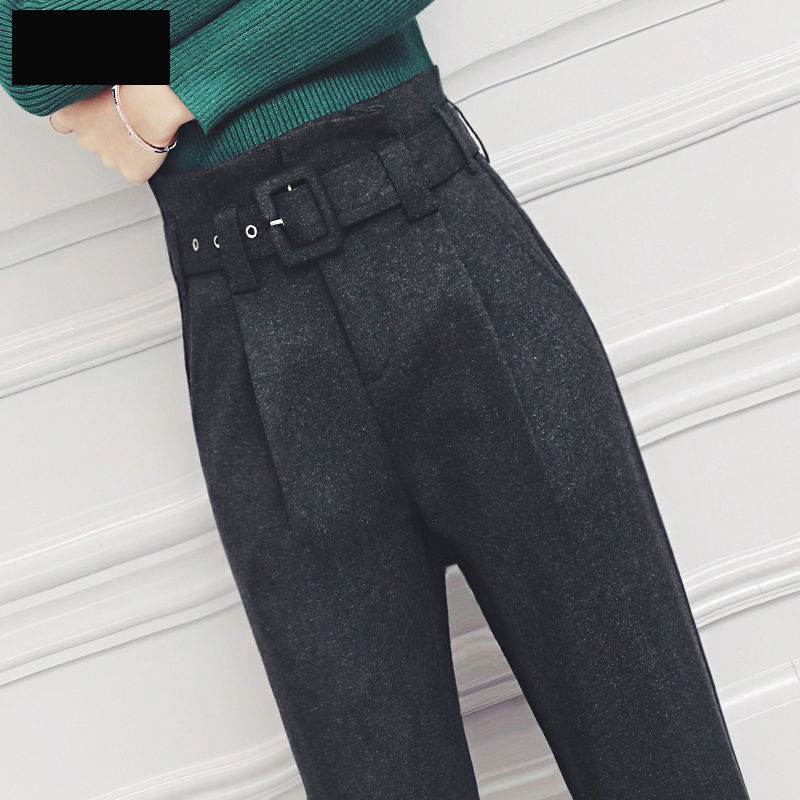 

2021 New Em Forma Boto Das Mulheres Cintura Alta Harem De l Outono Solto Grosso Capris Calas Senhora Do Escritrio Lpis Mkc5, Black