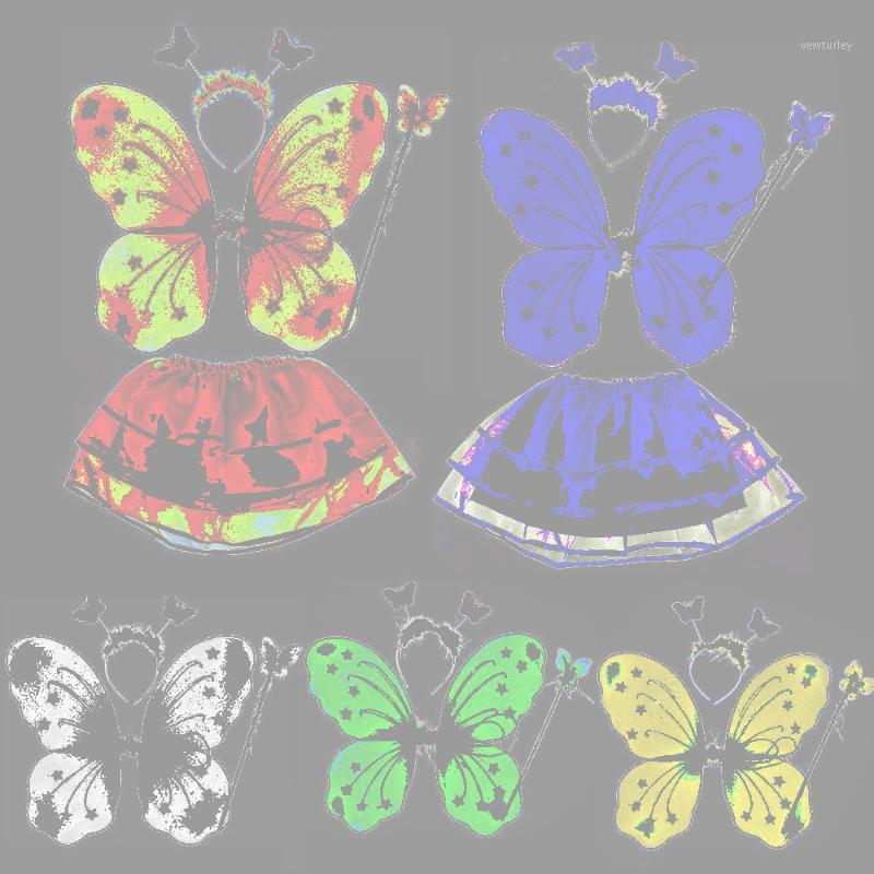 

Party Decoration Halloween Christmas Supplies Girls Kids Wear Butterfly Wings Princess Costume Sets Wand Headband Tutu Skirts