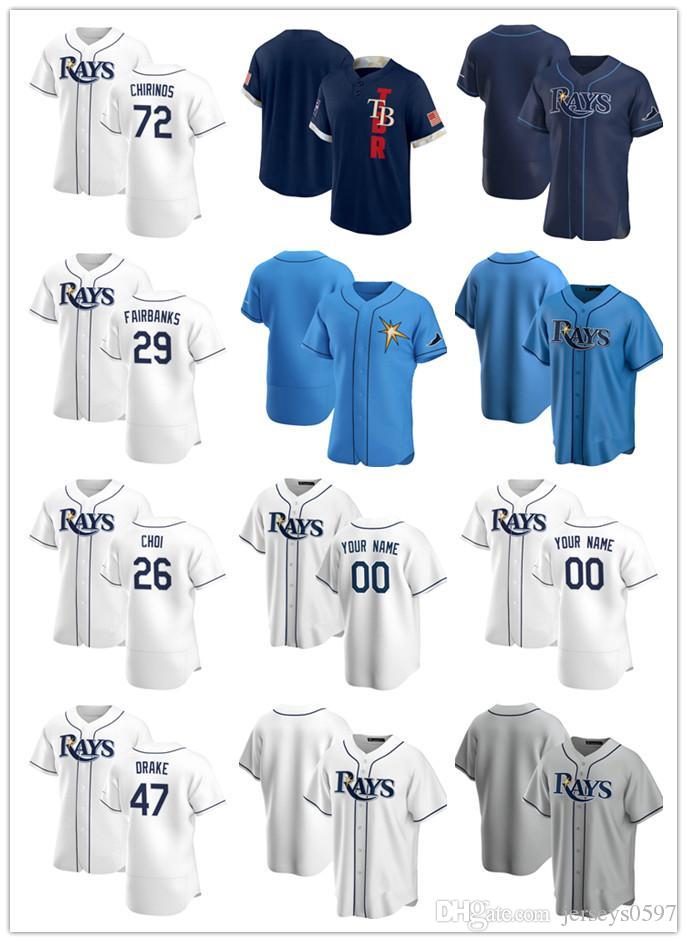

Custom Jersey Mens TampaBayRays72 YonnyChirinos 26 ManJiChoi 47 Oliver Drake 29 Pete Fairbanks Baseball, Color