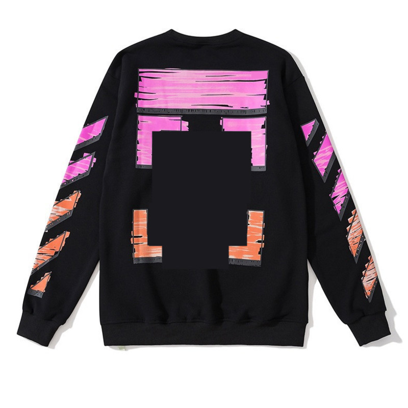 

Men's Brands Off Sweatshirts Autumn Winter Street Hoodies Coated Melting Arrow Round Neck Pullover Terry White Black Sweatshirt Jacket 6afx