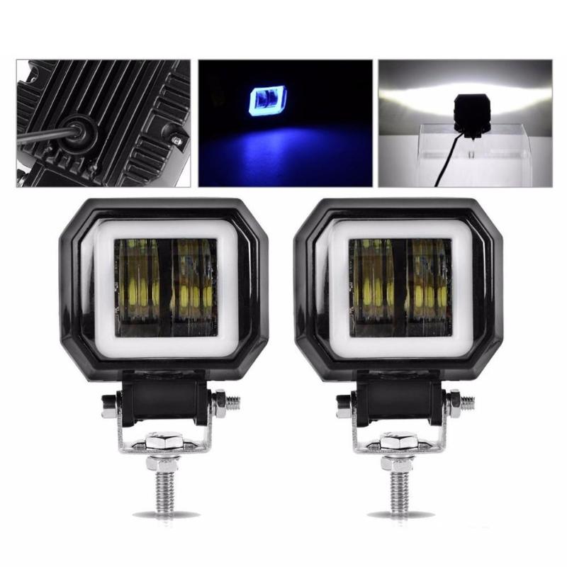 

Car Headlights 12V 24V 6000K 20W Waterproof Square LED Angel Eyes Light Motorcycle Bar Offroad Boat Work With Aperture Dropship