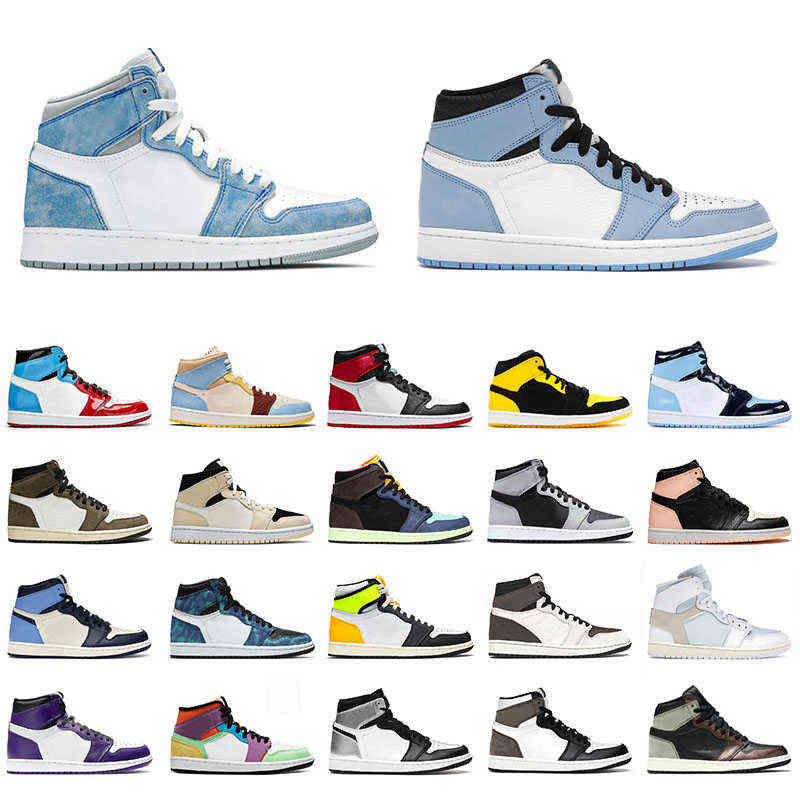 

With Box Athletic Jumpman 1 Mens Womens Basketball Shoes Hyper Royal University Blue High Dark Mocha 1s Mid Sneakers Bio Hack Obsidian