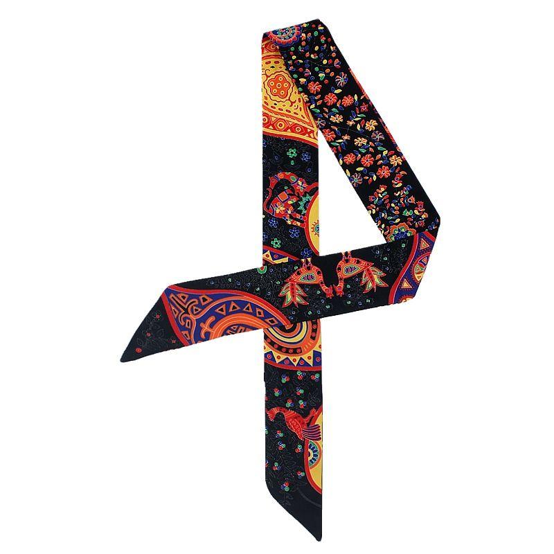 

Scarves Brand Scarf Women Silk Printed Head Handle Bag Ribbons Small Long Skinny