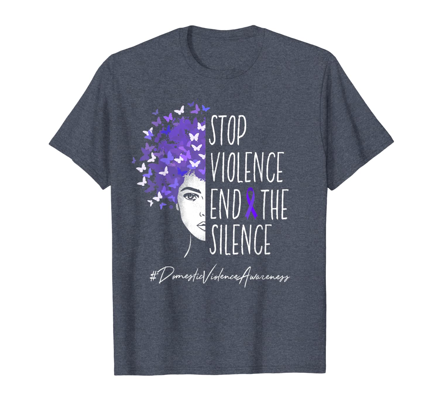 

sviolence end silence t-shirt domestic violence support t-shirt, White;black