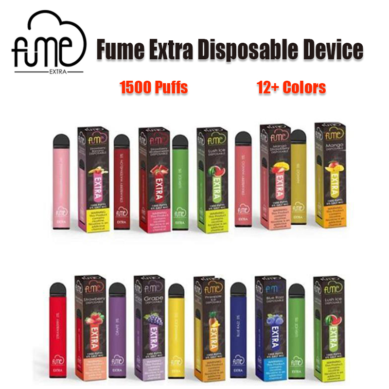 

2021 Fume Extra Disposable Device 1500Puffs Vape Pen With 850mAh Battery Pre-Filled 5ml Pods Cartridges e Cigs Vaporizers Kits