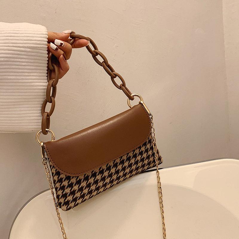 

Net red small bag women's 2021 new trend fashion chain one-shoulder handbag Korean version of the thousand birds gig oblique bag