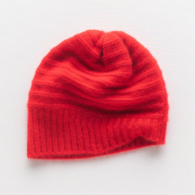 

Beanie/Skull Caps 2021 Arrival Autumn Winter Women Hats 100% Cashmere Knitted Headgears Soft Thick Warm Fashion Girl Hat 5Colors High Quanli, Red