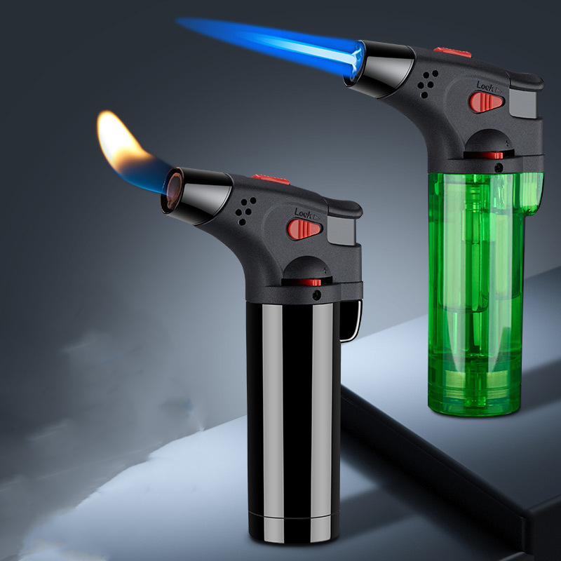 Transparent Torch Cigarette Lighter Jet Small Spray Gun Windproof Two Flames Gas Lighter Free Fire Butane Inflated BBQ Kitchen Welding Lighter-image-727154439