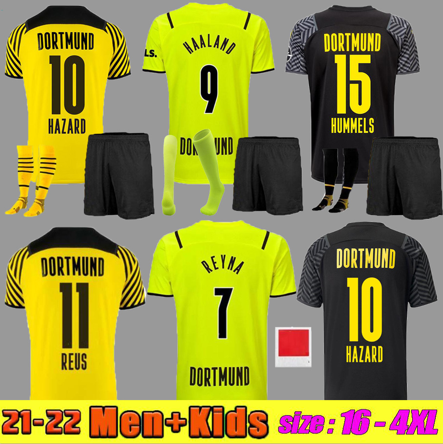 

dortmund jerseys 21 22 soccer football shirt HAALAND REUS NEONGELB BELLINGHAM HUMMELS BRANDT Borussia men + kids kit maillot de foot 2021 2022 Fans Player SIZE S-4XL, Kit+socks