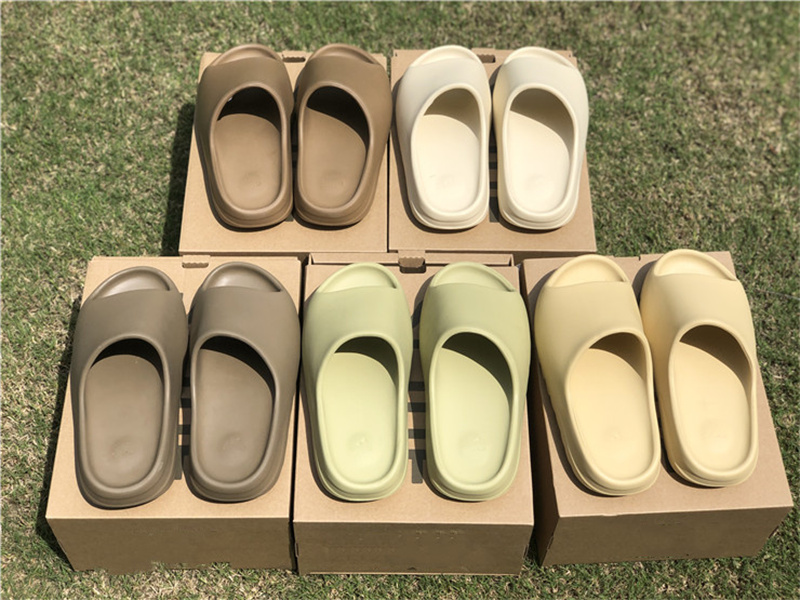 

Designer slippers Slides Flip Flops Foam Runner Sand Triple Black Bone White Resin Mens Beach Ship With Box, #4