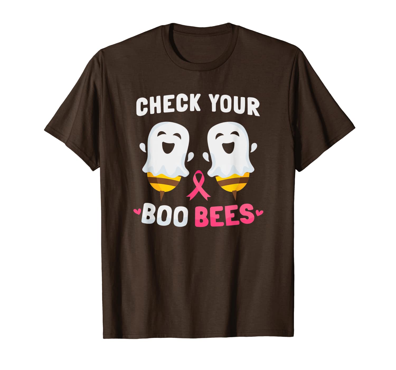 

womens breast cancer awareness october check your boo bees t-shirt, White;black