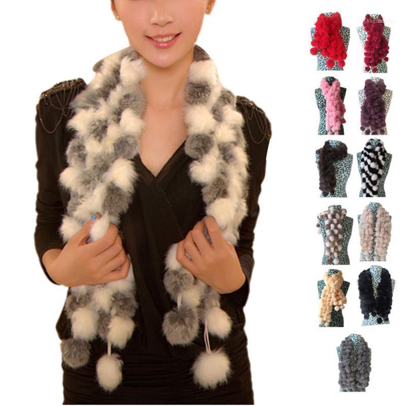 

Women Winter Imitate Fur Scarf Lady Casual Warm Scarves Ball Velvet Long Style Bufandas1