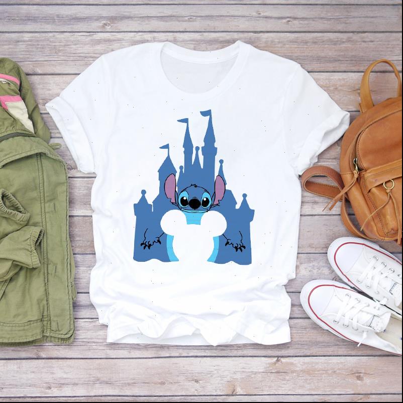 

Ladies Womens Top T Shirt Graphic Female Tee T Shirt Women 2021 Cartoon Super Man Stitch Fashion Clothing Lady T shirts, White