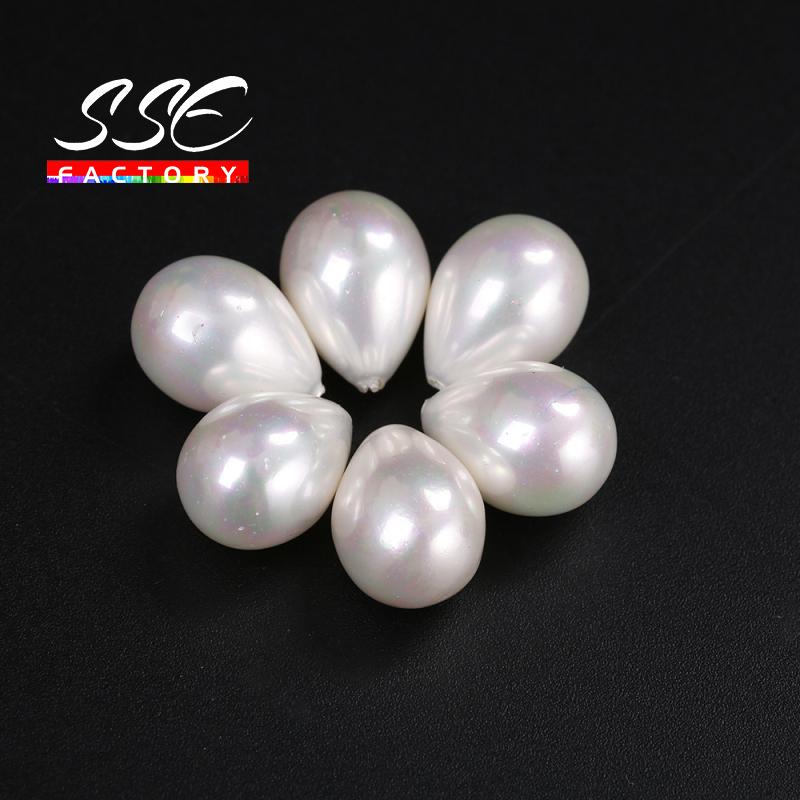 

Other 12x16mm 3PCS Half Drilled Water Drop White Shell Pearl Beads For Jewelry Making DIY Earring Studs Accessorie Can Mixed Wholesale