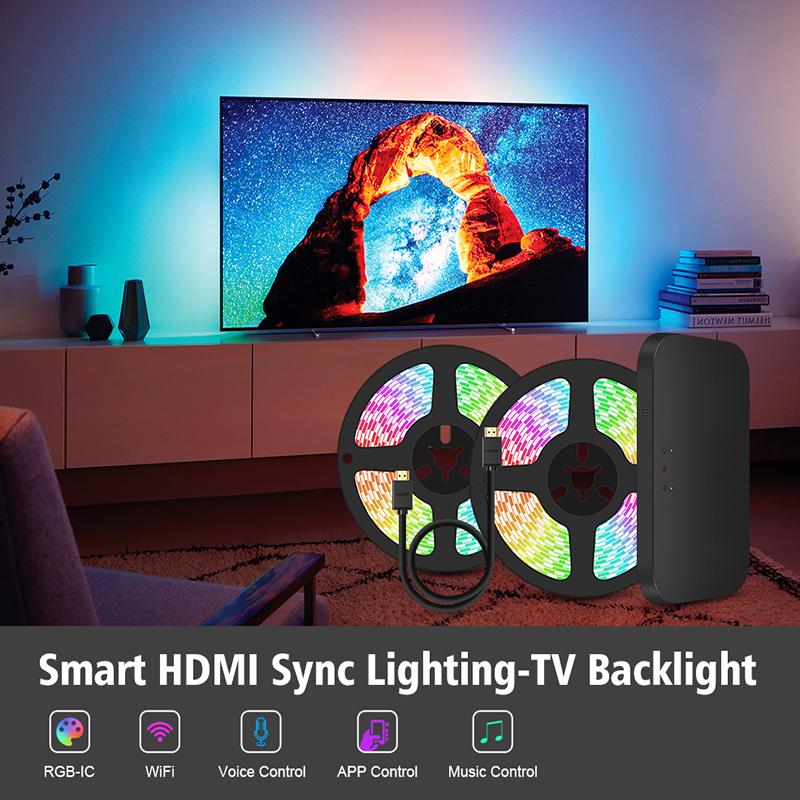 Strips LED TV PC Backlight Strip Lights For HDMI Devices USB RGB Tape Screen Color Sync Light Kit Alexa/Google /TVs Box-image-723945770