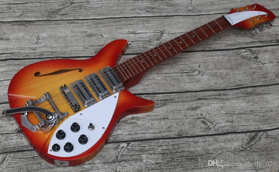 

guitar Direct selling manufacturer can customize electric guitar. rich electric guitar, F sound hole viabrato