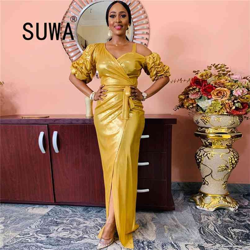 

Product Fashion Wholesale Clothing All Golden Off Shoulder Half Sleeve Bodycon Evening Party And Wedding Elegant Gowns 210525, Gold