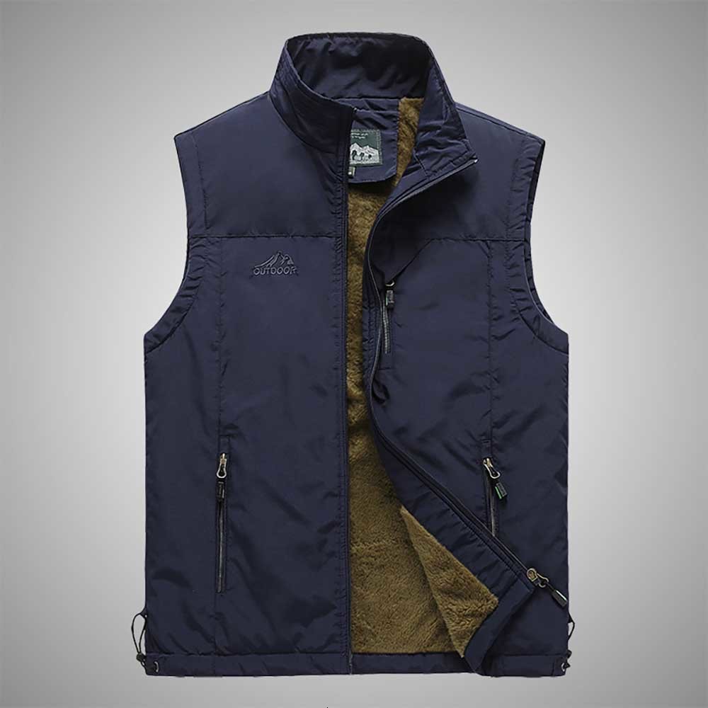 

2021 New Army Style Man Casual Warm Winter Male Clothes Vest 4x6s, Black