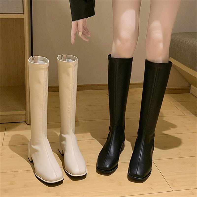 

Boots Women Shoes Autumn Luxury Designer Boots-Women Round Toe Sexy Thigh High Heels Fashion 2021 Ladies Low Mid Calf