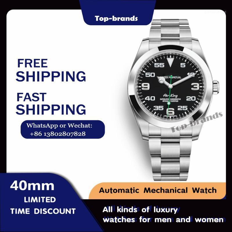 

Wristwatches Oyster Perpetual Air-King Aviation 's Watch Blue Luminous Display Travel Distinguished Men's Automatic Mechanical, Silver
