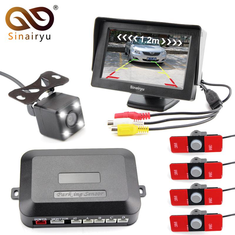 

Car Rear View Cameras& Parking Sensors Sinairyu 3in1 16MM Flat Video Sensor Radar With Camera Display Distance On 4.3" TFT Monitor