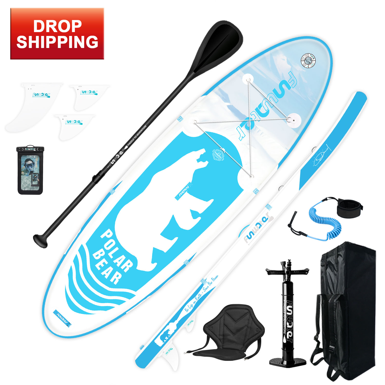 

Funwater CA Warehouse Drop Ship Delivery Within 7 Days surfboard 320*84*15cm Wholesale top quality sup inflatable stand up paddle board paddleboard water sport
