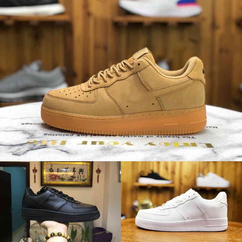 

Wholesale 2021 New Designers Outdoor FORCES Men Low Skateboard Shoes Cheap One Unisex 1 Knit Euro Airs High Women All White Black Sports Shoes G12