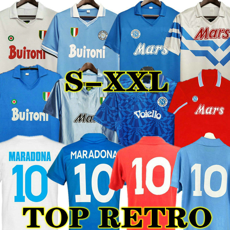 

Maradona 1986 1987 1988 1999 Napoli Retro Soccer Jerseys vintage 87 88 89 91 93 Coppa Italia Naples classic Football shirts, 88 89 home