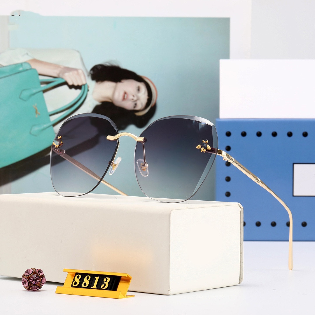 

2021 new women's designer sunglasses fashion go with honeybee gradient lens 5 color box