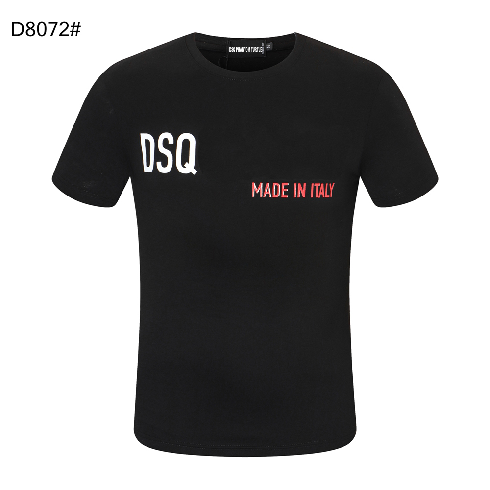 

DSQ PHANTOM TURTLE SS Mens Designer T shirt Italian fashion Tshirts Summer DSQ Pattern T-shirt Male High Quality 100% Cotton Tops 60245, Black