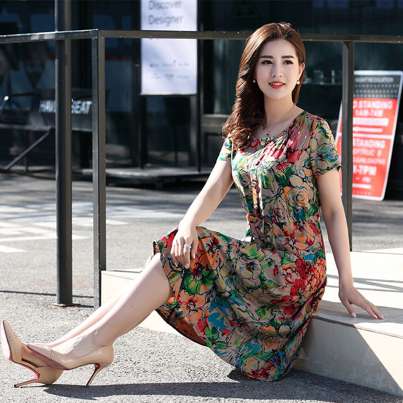 

2021 New Casual Retro Femme Summer Floral Vestido Robe Vintage Plus Size Es for Women  6xl Wxf001 V9z6, Color 5