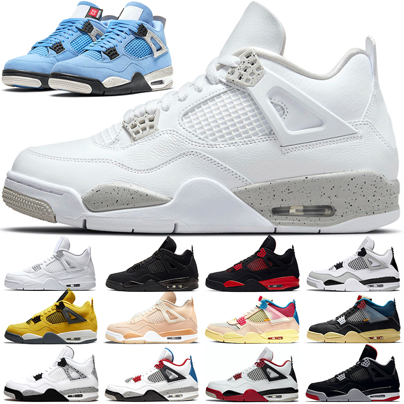 

Basketball Shoes 4 Men 4s Military Black Cat Red Thunder Lightning White Oreo University Blue Pure Money Bred What The Mens Trainers Sneakers Size 40-47, Shoes box