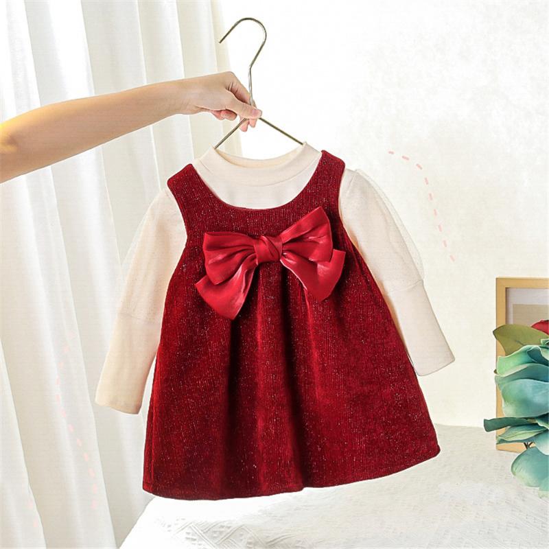 

Girl's Dresses Fashion Girls Princess Costumes Lightweight Bow Toddler Dress Infant Party Elegant Clothing Clothes Infantil, Red;yellow