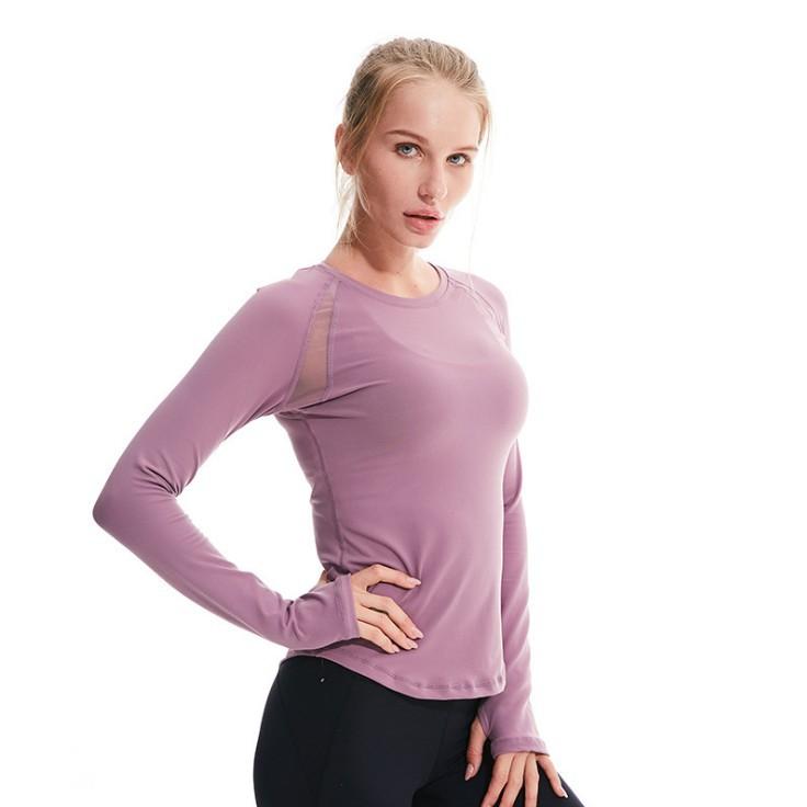 

Women' Sports and Fitness Running Yoga Soft Breathable Slim Fit Fashion Long Sleeve T-shirt, 16815 purple