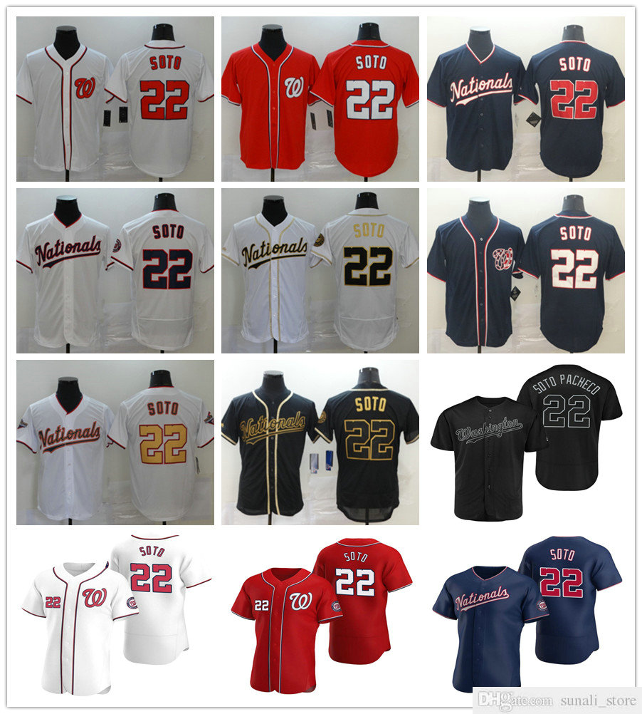 

Stitched Men Women Kids 22 Juan Soto Jerseys 22 SOTO PACHECO Baseball Shirts Youth Lady Sewed Embroidery 2021 New Navy Blue Red White