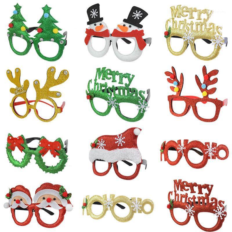 

Party Decoration 1pc Merry Christmas Santa Antler Glasses Ornaments Tree Bow-knot Kids Xmas Toys Christmas/ Year Decor Po Props