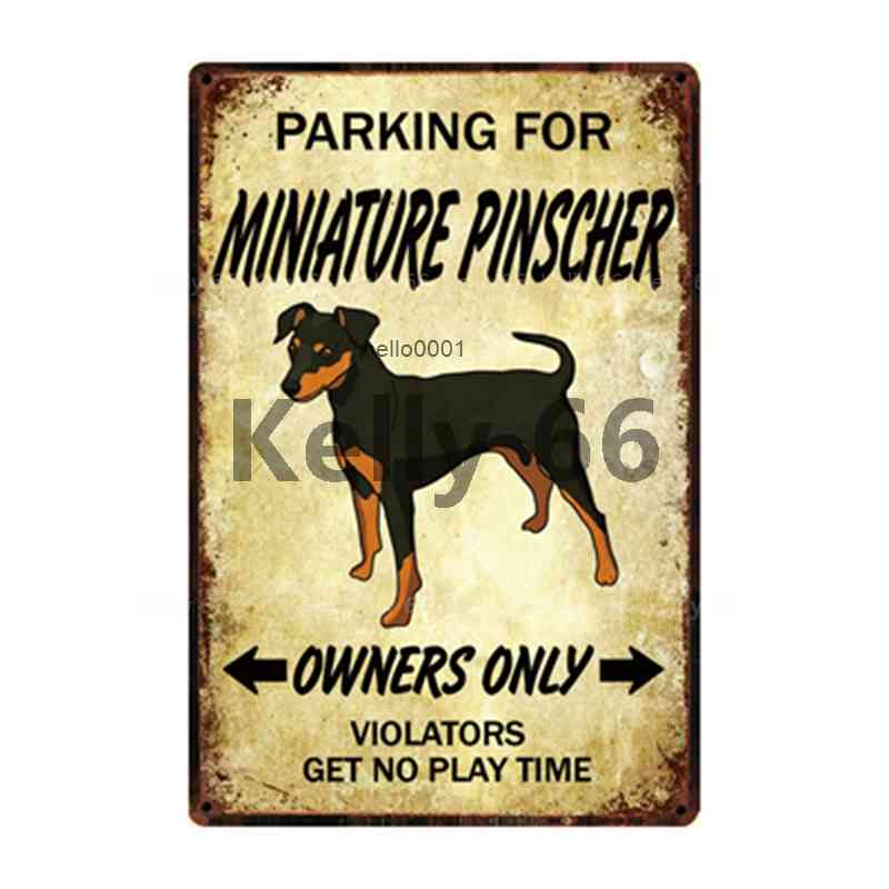 

Warning Dog Miniature Pinscher Manchester Terrier Metal Sign Home Decor Bar Wall Art Painting 20*30 CM Size DG-30