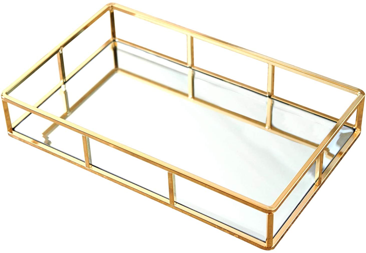 

PuTwo Tray Mirror Gold Mirror,Tray Perfume,Vanity Tray,Dresser Tray,Ornate Tray,Metal Decorative Tray,Tray Jewelry Perfume Organizer Makeup