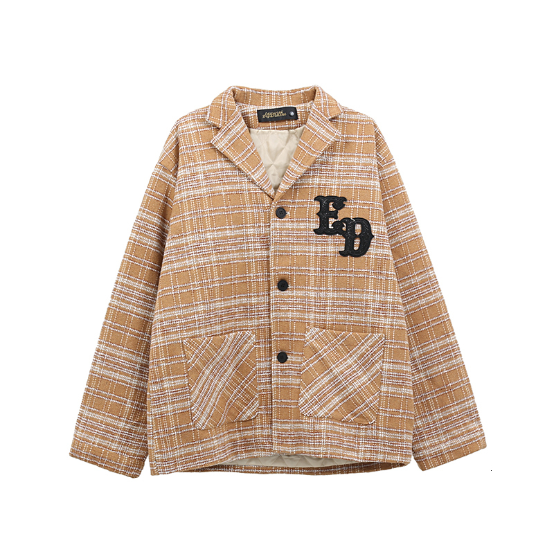 

2021 New High Retro Street Plaid Embroidered Thick Men's and Female Oversize Casual Chess Winter Parka Jacket 02y6, Black